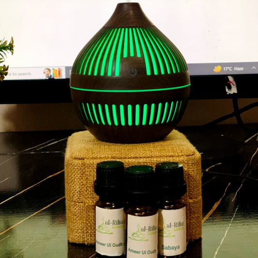 Al Riha's COCONUT SHAPE HUMIDIFIER with 2 FREE Premium Fragrances | Oudh, Sabaya