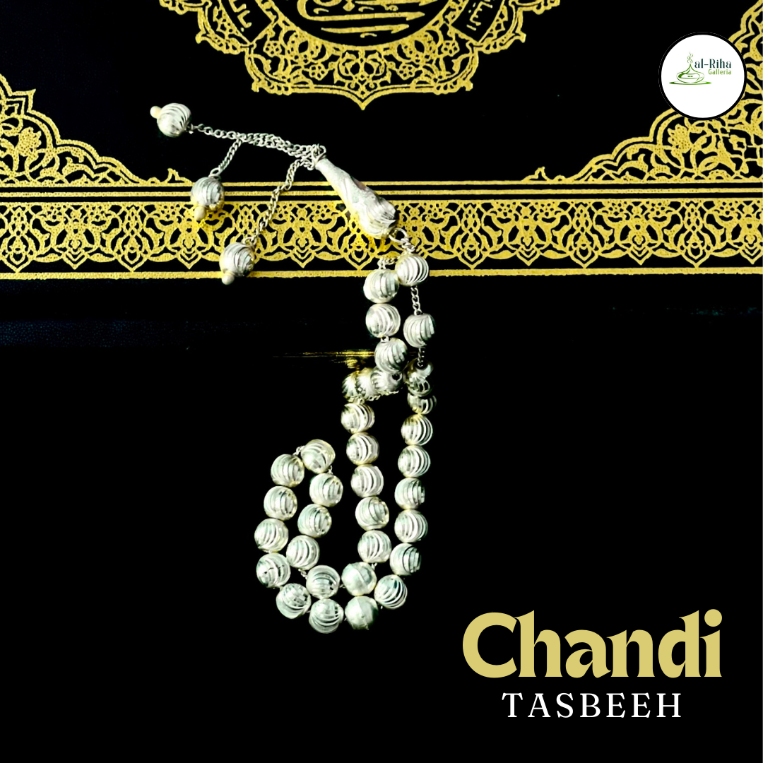 Al Riha's Silver Tasbih (Pure Chandi) | With Free Gift Box Packing