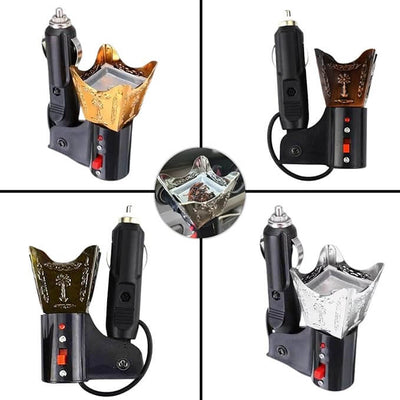 Car Incense Burner Metal Body - With 2 free premium bakhoor(Fragrances)