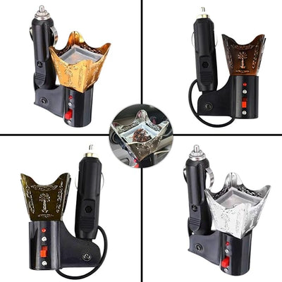 Car Incense Burner Metal Body - With 2 free premium bakhoor(Fragrances)