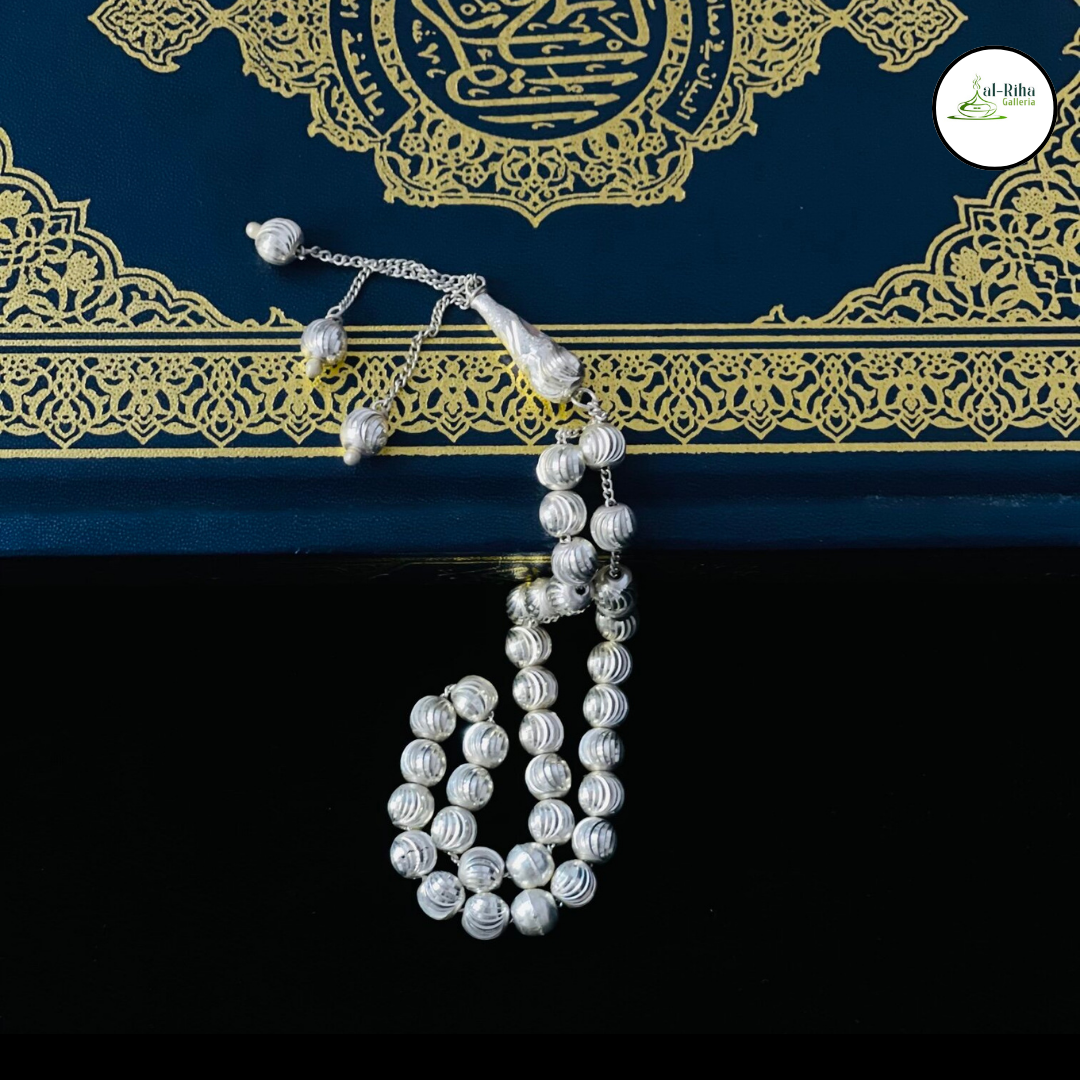 Al Riha's Silver Tasbih (Pure Chandi) | With Free Gift Box Packing