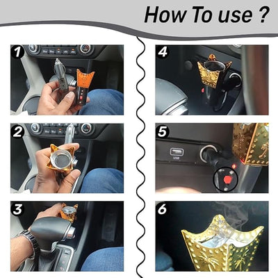 Car Incense Burner Metal Body - With 2 free premium bakhoor(Fragrances)