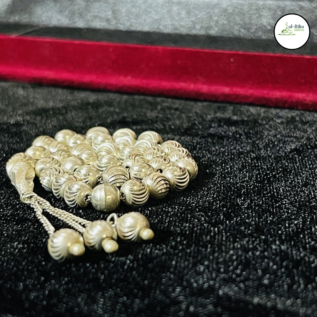 Al Riha's Silver Tasbih (Pure Chandi) | With Free Gift Box Packing