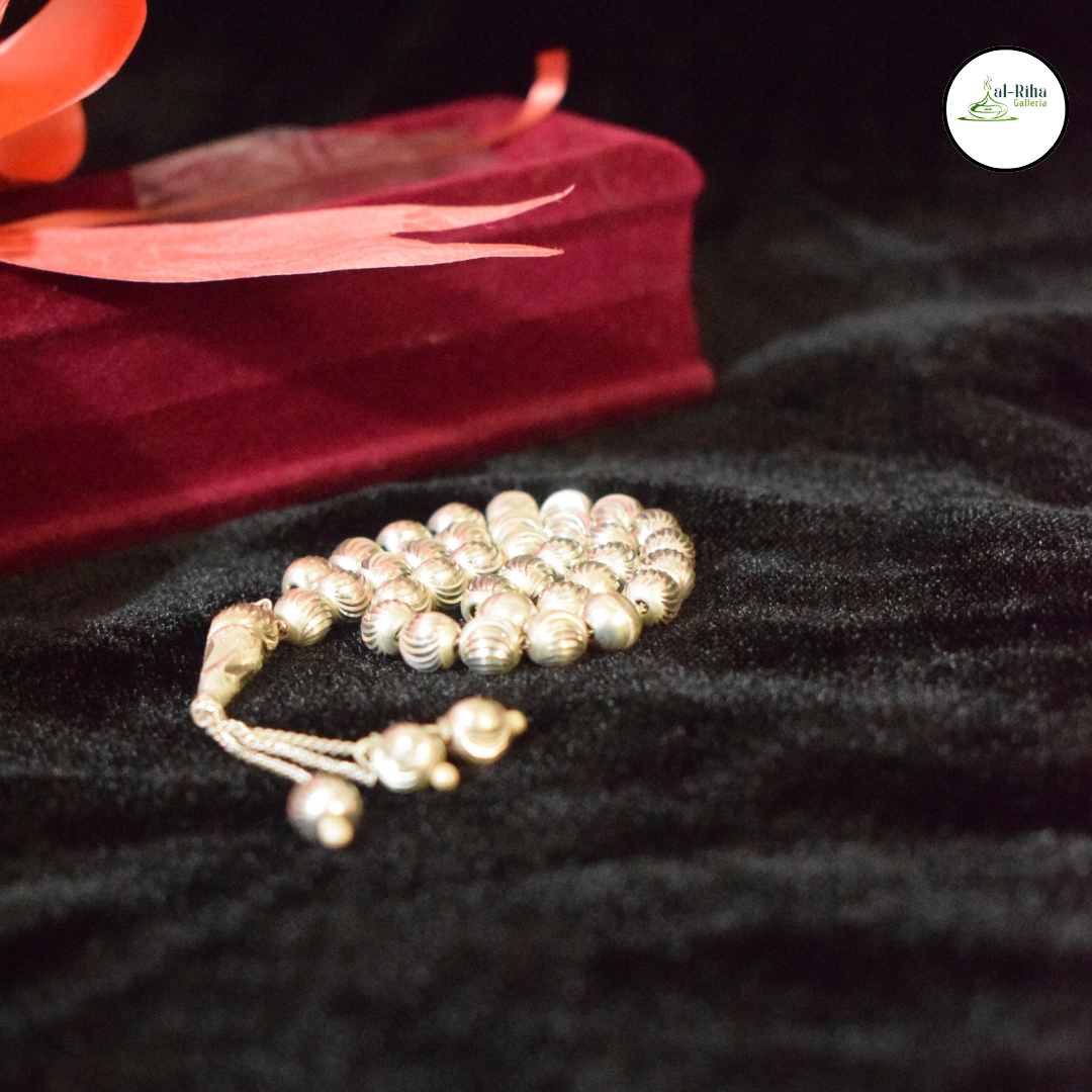 Al Riha's Silver Tasbih (Pure Chandi) | With Free Gift Box Packing