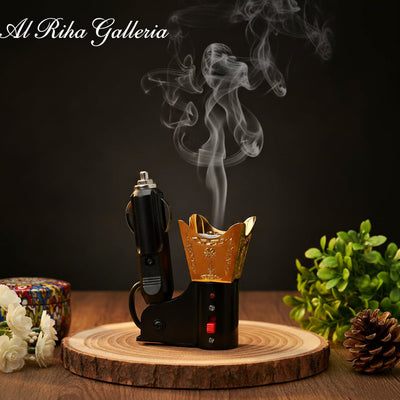 Car Incense Burner Metal Body - With 2 free premium bakhoor(Fragrances)