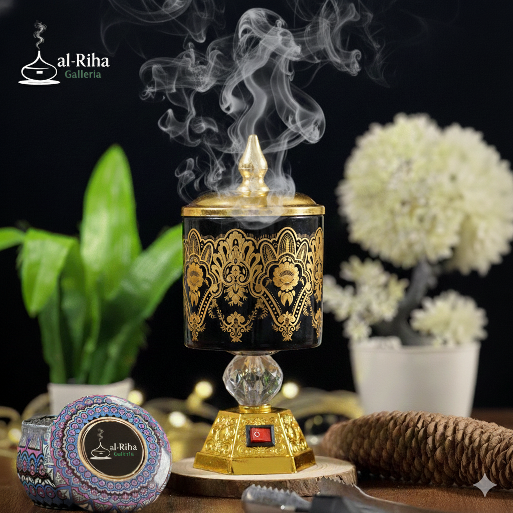 Noor Al Majlis – Royal Electric Bakhoor Burner (Black)