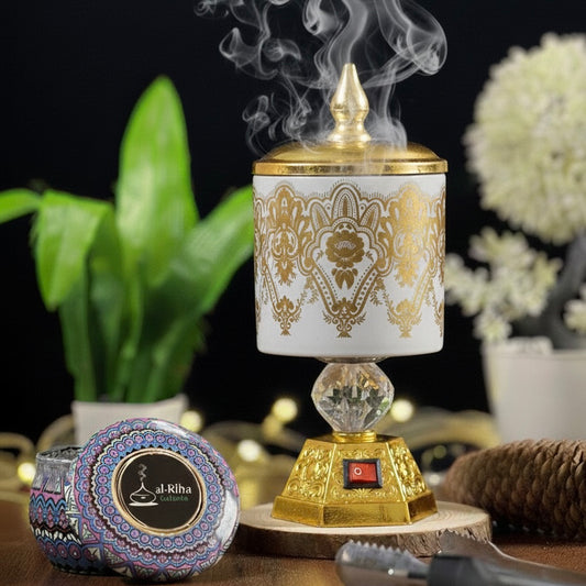 Noor Al Majlis – Royal Electric Bakhoor Burner (White)